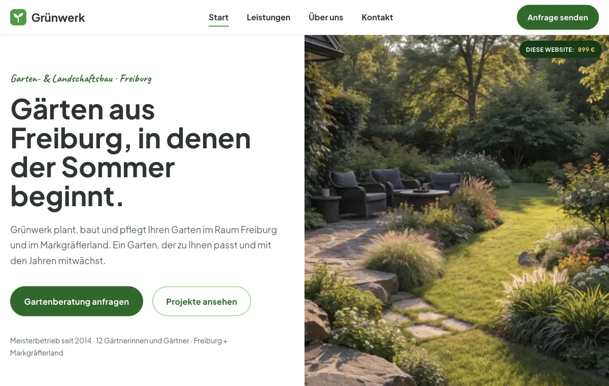 Vorschau der Galabau-Demo-Website